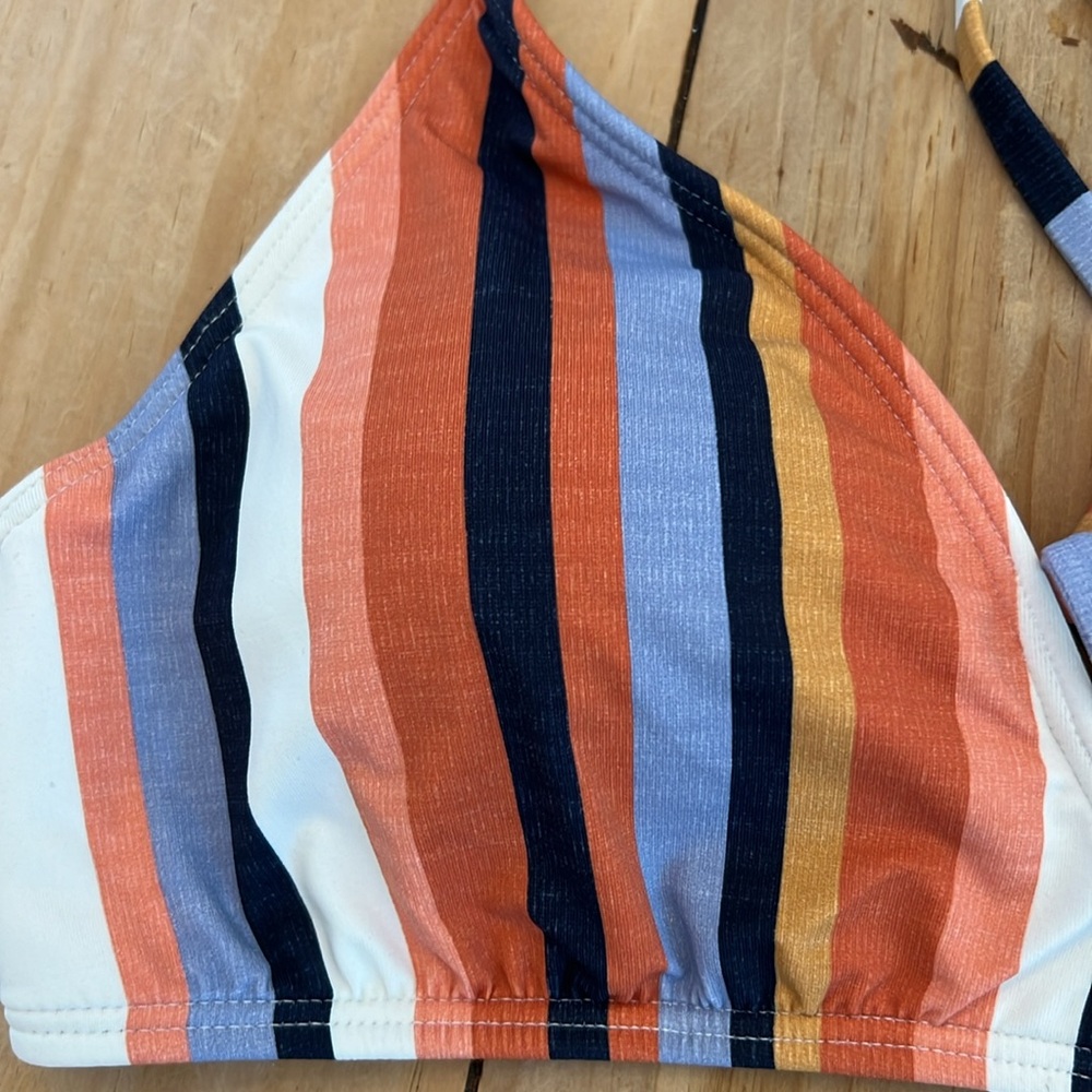 Roxy Beach Classics Athletic Triangle Stripe Biki… - image 3